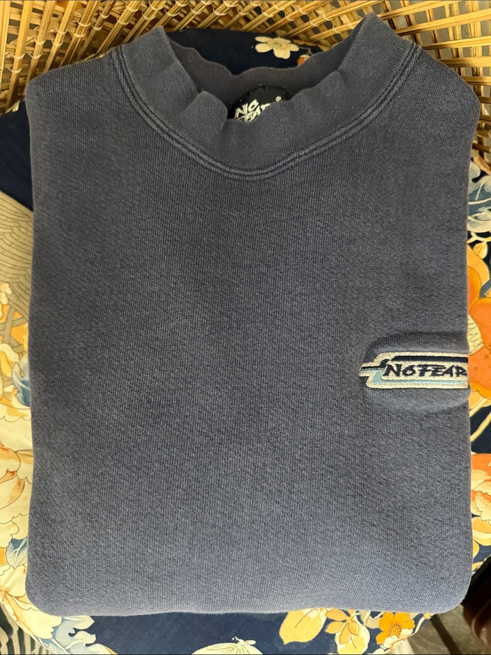 No Fear Branded Men's Navy Crewneck Sweater